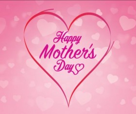Mothers day pink background with heart vector 02