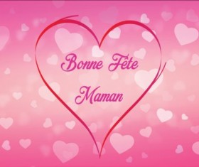 Mothers day pink background with heart vector 04