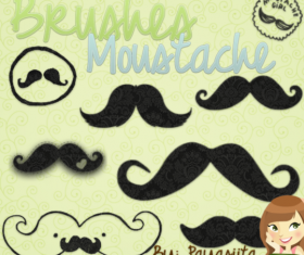Moustache Photoshop Brushes set