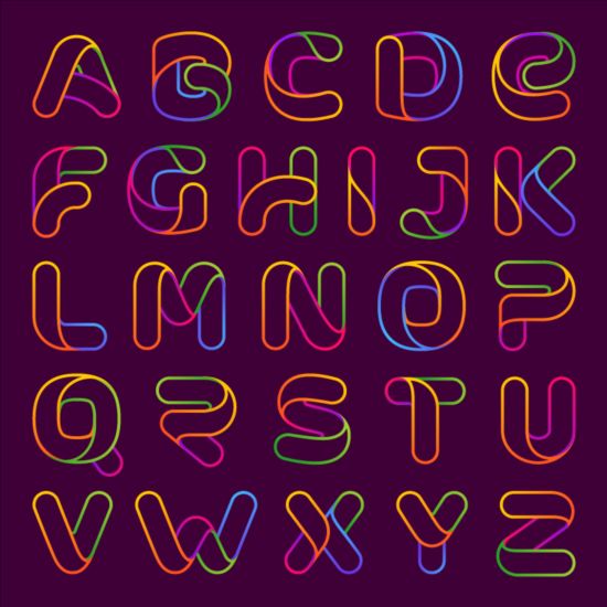 Multicolor alphabet vectors