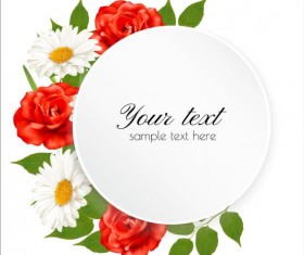 Nature summer card with red flowers vector