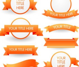 Orange ribbon and labels vector