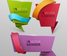 Origami banners modern vectors 01