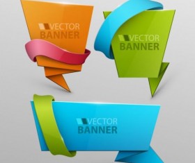 Origami banners modern vectors 02