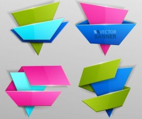 Origami banners modern vectors 03