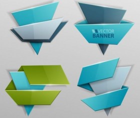 Origami banners modern vectors 04