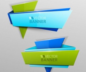 Origami banners modern vectors 05