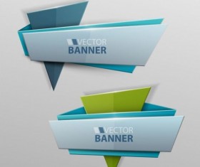 Origami banners modern vectors 06