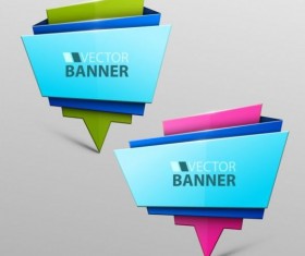 Origami banners modern vectors 07