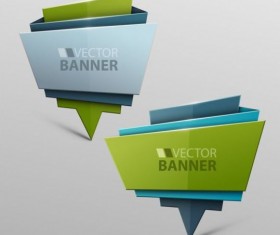 Origami banners modern vectors 08