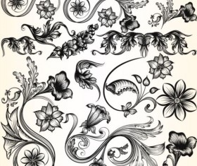 Ornaments floral vintage vectors