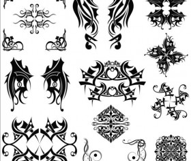 Ornaments tattoo pattern vector 03