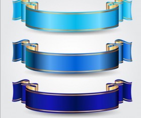 Ornate blue ribbons vectors
