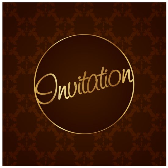 Ornate brown invitation background vectors