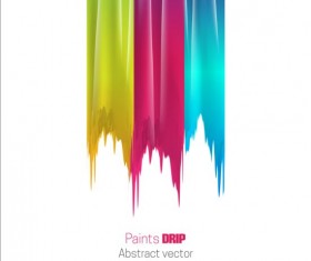 Paints dripping abstract background vector 01