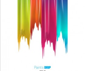 Paints dripping abstract background vector 02