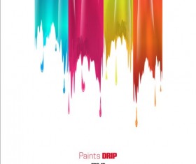 Paints dripping abstract background vector 03