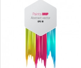 Paints dripping abstract background vector 04
