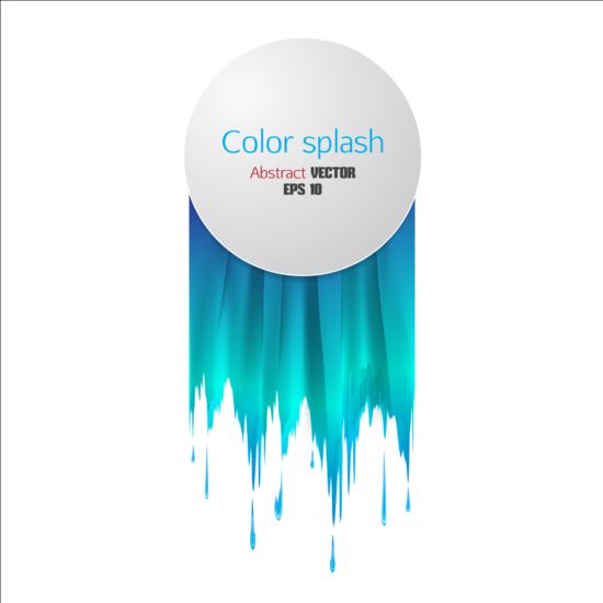 Paints dripping abstract background vector 06