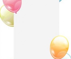 Paper birthday background with colored balloons vector