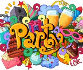 Party doodle vector illustration
