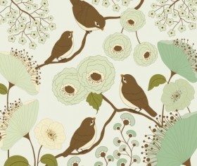 Pattern with birds vectors 01