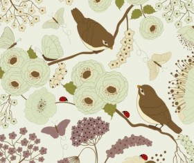 Pattern with birds vectors 03