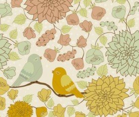 Pattern with birds vectors 04