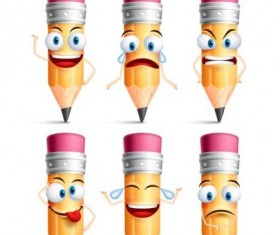 Pencil funny smile icons