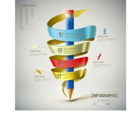 Pencil with business infographic vector 04