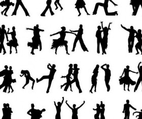 Dancing people with party design vector set 04 free download