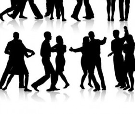 People dancing silhouetter vector 02