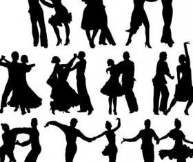 People dancing silhouetter vector 03