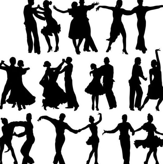 People dancing silhouetter vector 03