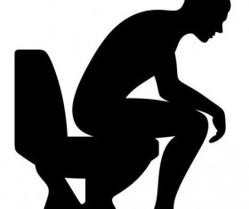 People with toilet silhouettes vector