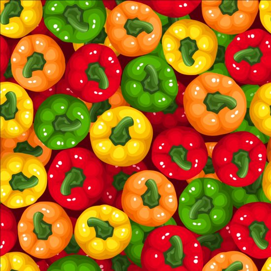Pepper seamless pattern vectors