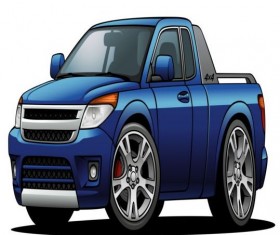 Pickup car design vector 01