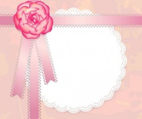 Pink lace card vector