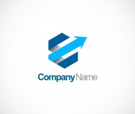 Polygon arrow 3D company logo vector
