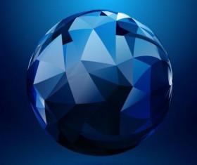 Polygonal spheres tech background vector 01