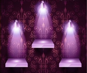 Promotion stand with decor background vector 02