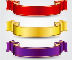 Purple with red and yellow ribbons vectors