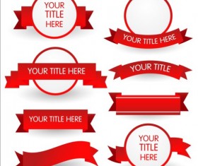 Red ribbon and labels vector