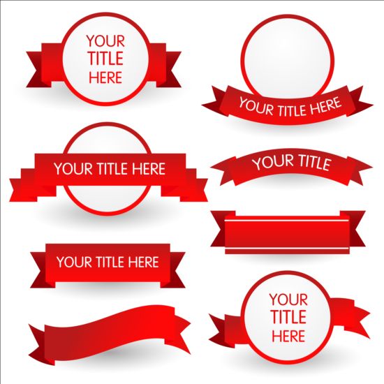 Red ribbon and labels vector