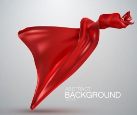 Red silk fabric background vector 03