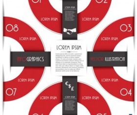 Red with black infographic creative vector 02