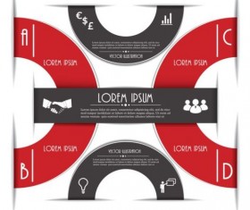 Red with black infographic creative vector 03