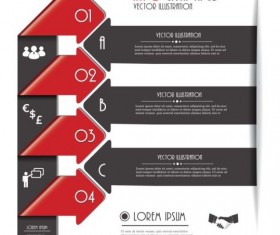 Red with black infographic creative vector 04