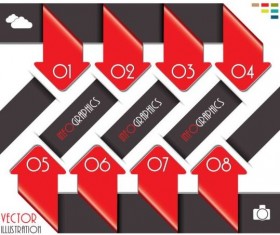 Red with black infographic creative vector 05