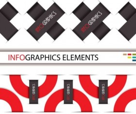Red with black infographic creative vector 06